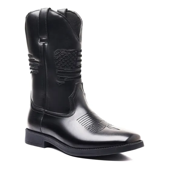 Botas Vaqueras Hombres Hombre Casuales Con Punta Cuadrada