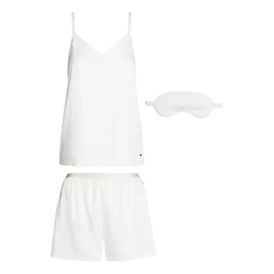 Pijama Tommy Hilfiger Pijama Y Antifaz De Satén Blanco Mujer