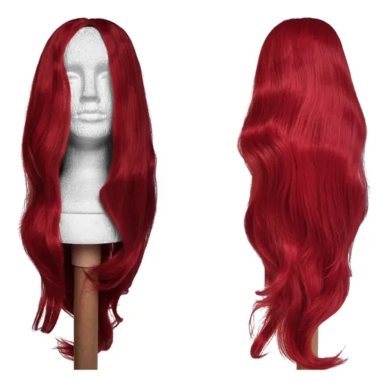 Peruca Cosplay Longa Sem Franja Wig Ondulada Cores Fantasia