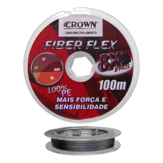 Linha Multifilamento Crown Fiber Flex 8x 0,18mm 24lbs 100m