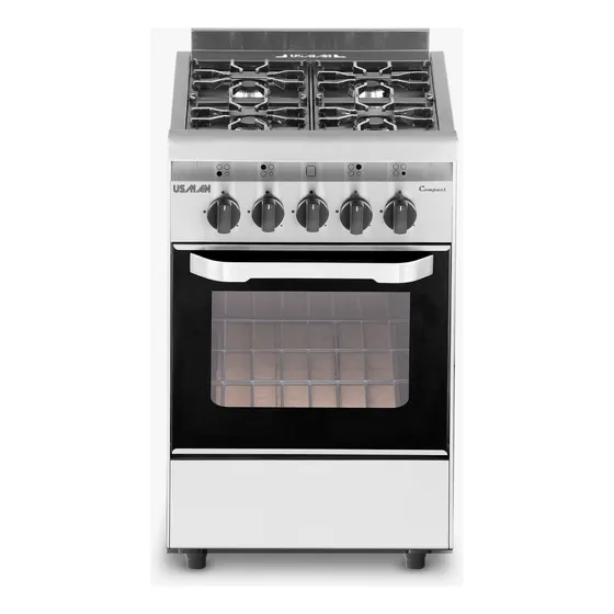 Usman Cocina Industrial 52cm 4 Hornallas Compact Color Plat Color Plateado