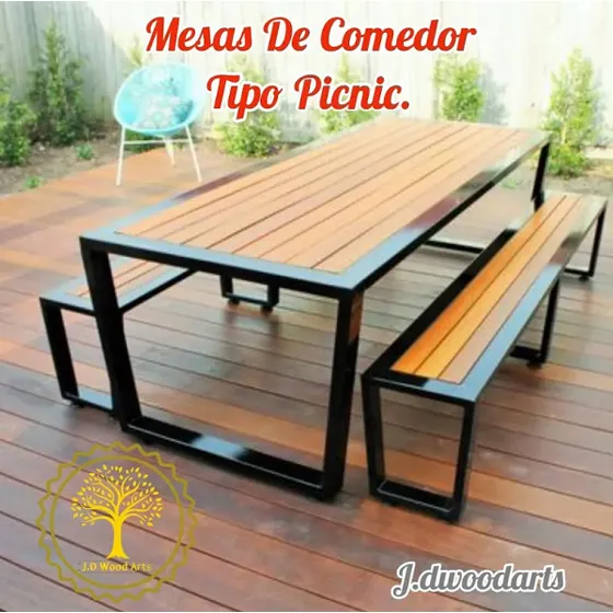 Mesa De Comedor Tipo Picnic