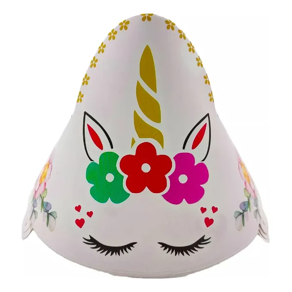 12 Sombreros Gorro Fiesta Unicornio
