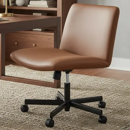 Cadeira Ergonômica de Escritório Python Fly com Encosto Reclinável Couro Marrom