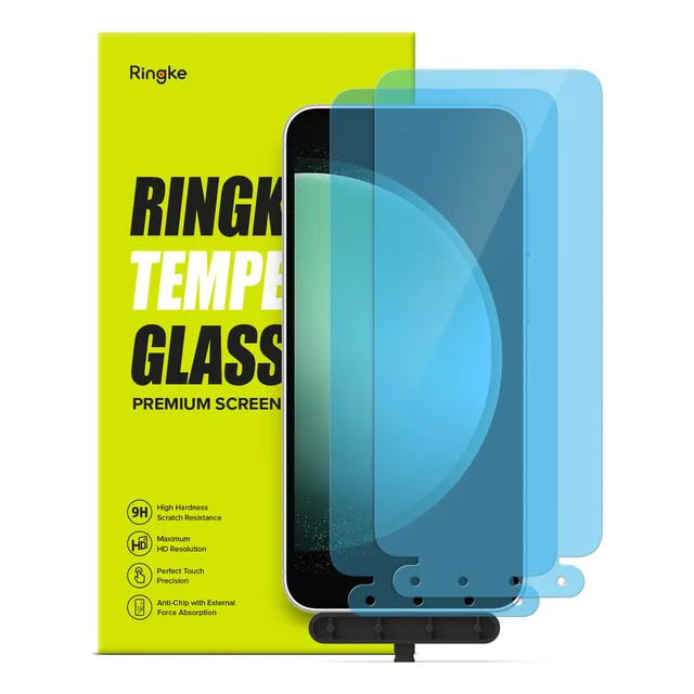 Vidrio Templado | Ringke Tempered Glass | Samsung Galaxy S23 Fe | Incluye 2 Unidades | Sistema De Fácil Instalación Antifallo