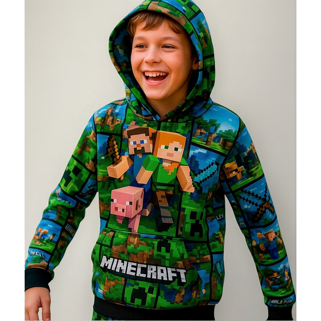 Blusa De Frio Infantil Moletom Com Capuz Algodão Personagens