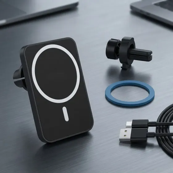 Suporte Carregador Sem Fio Magnético Carro 15w