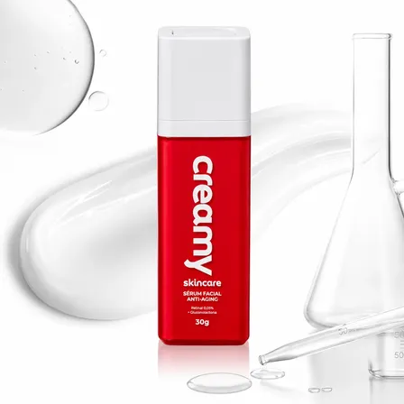Creamy Skincare Sérum Facial Retinal 30g | Melhora Rugas Todo Tipo De Pele Noite