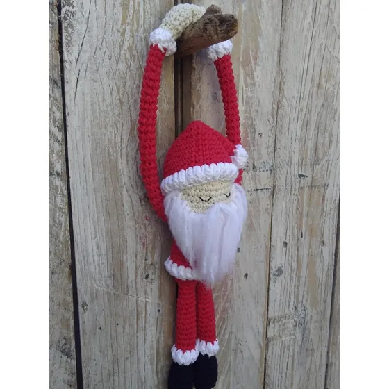 Papa Noel Tejido A Crochet Para Colgar En Puertas