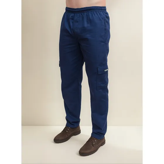 Calça Masculina Brim Extra Plus Size Elástico Cordão Grande