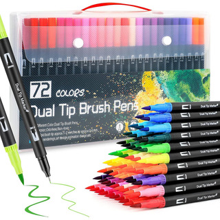 72 Colores Plumones Punta De Pincel, Rotuladores De Dibujo Con Doble Punta, 0.4mm, 1-4mm, Rotuladores Acuarelables No Toxica, Regalo Para Colorear Libro, Caligrafia, Lettering 72 Colores Plumones Punta De Pincel, Rotuladores De Dibujo Con Doble Punta, 0.4mm, 1-4mm, Rotuladores Acuarelables No Toxica, Regalo Para Colorear Libro, Caligrafia, Lettering
