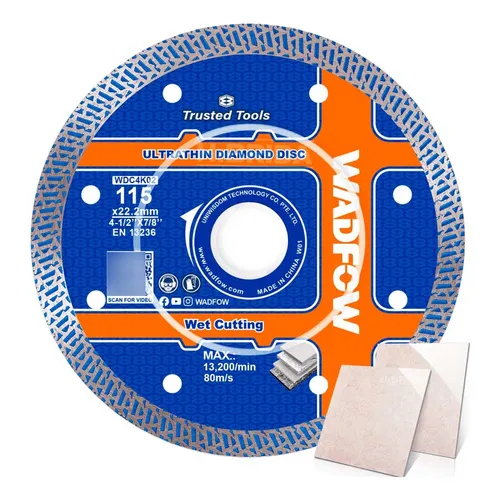Disco Diamente Corte 4½' Ultrafino Amoladora Wadfow Azulejos Color Azul