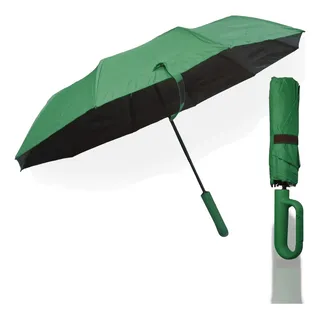 Guarda-chuva Automático Mão Santa Automatico C/ Fivela Verde-escuro Com Design Liso