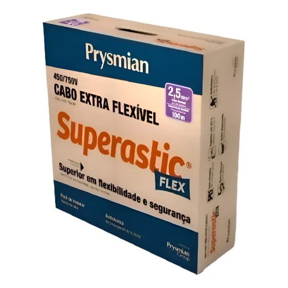 Cabo Superastic Flexível 2,50mm Azul Rolo 100m Prysmian