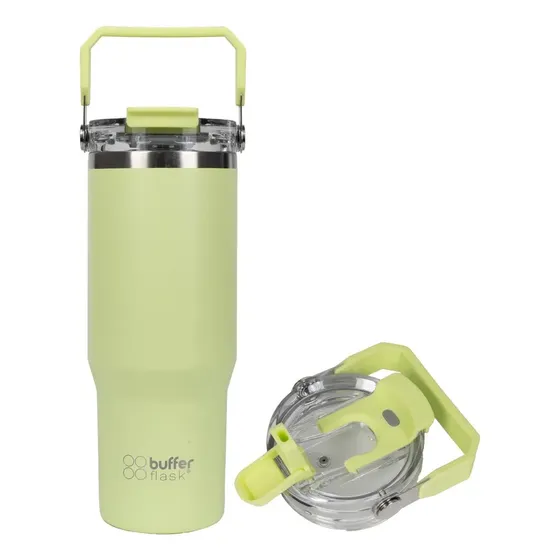 Vaso Termico 830ml Buffer Botella Agua Con Mango Acero Inox Citrus Green Lisa | Cuotas sin interés