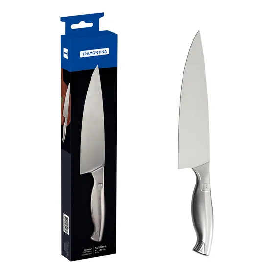 Cuchillo de chef profesional Sublime de Tramontina con mango de acero inoxidable de 8 pulgadas