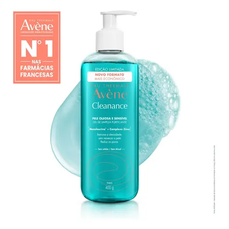 Gel de Limpeza Facial Purificante Avène Cleanance Pele Oleosa e Sensível 400g