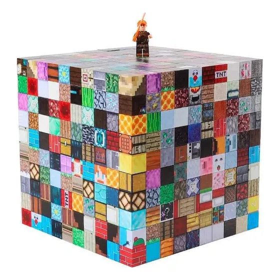 136 Peças +8 Mochilas Magnetic Blocks Minecraft Construct