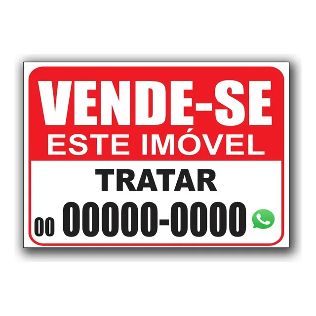 Placa Sinalização Vendo Vende-se Casa Imóvel A2 60 X 42 Cm E