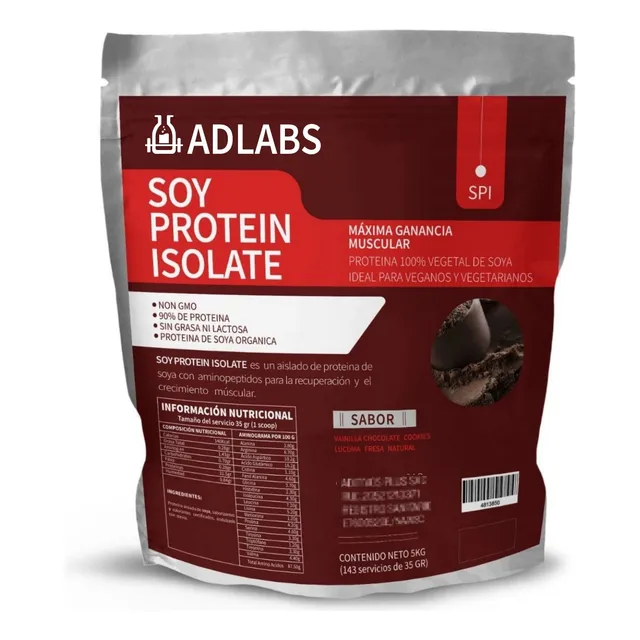 Proteína Aislada De Soya 90% 5kg Saborizada  Y En  Natural