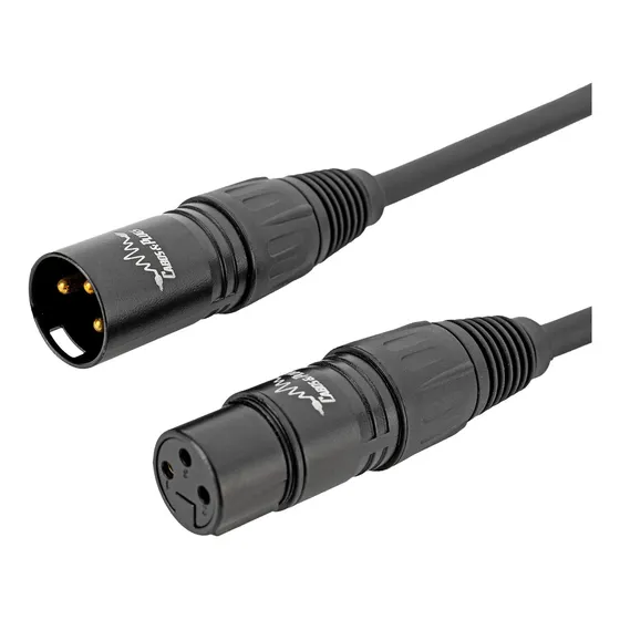 Cabo Xlr Macho - Xlr Fêmea 1m Balanceado Microfone Cobre OFC e Conectores Banhados a Ouro