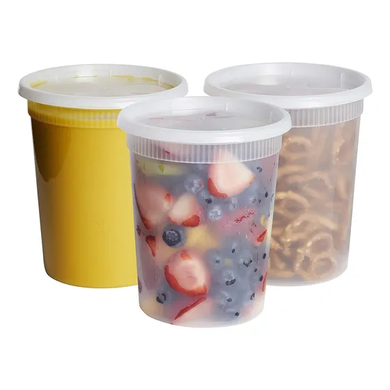 Set Contenedores De Plastico Desechable Tapas Hermeticas