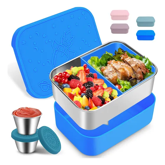 Caja De Bento Para Niños De Acero Inoxidable, 28.7oz Rvzxw