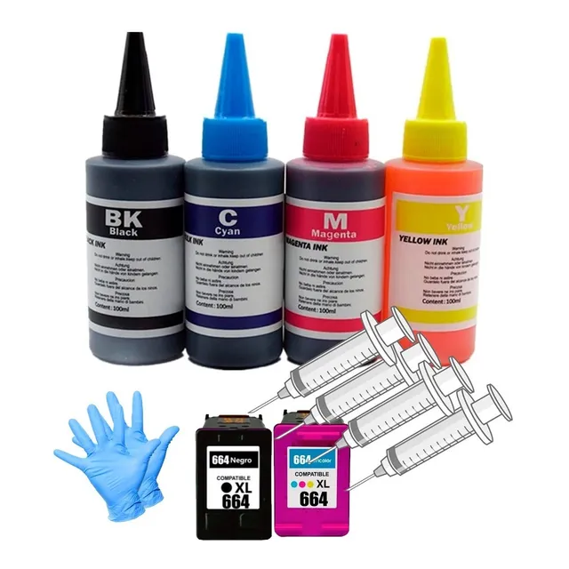 4 Tintas Recargar Cartuchos 664 664xl Impre 1115 2135 3635 
