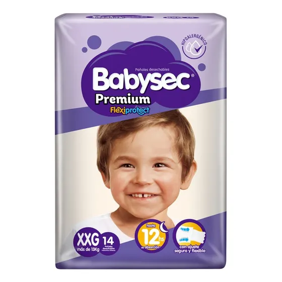 Pañales Babysec Premium sin género XXG x 14 unidades