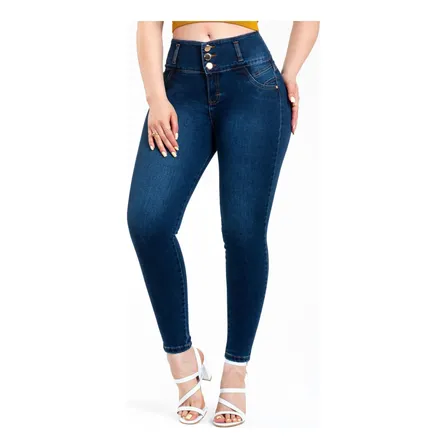 Jeans Pantalón Colombiano Mezclilla Azul Mujer Levanta Pompa