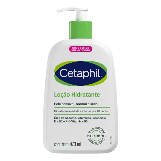 Cetaphil Loção Hidratante Corporal e Facial para Pele Seca e Sensível 473ml - Hidratação por 48h