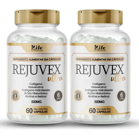 Rejuvex Ultra 120 Cápsulas Com Colágeno E Ácido Hialurônico Sem Sabor