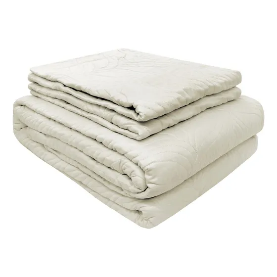 Colcha Matrimonial Queen Size Natural + Fundas Cojines