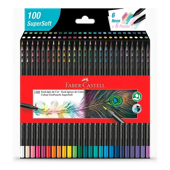 Faber Castell Lapices De Colores Super Soft, Con 100 Colores Para Pintar