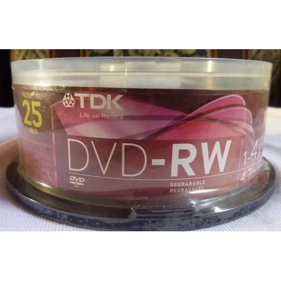 Paquete 25 Dvd-rw Regrabable Tdk 4x Original (envío Gratis)
