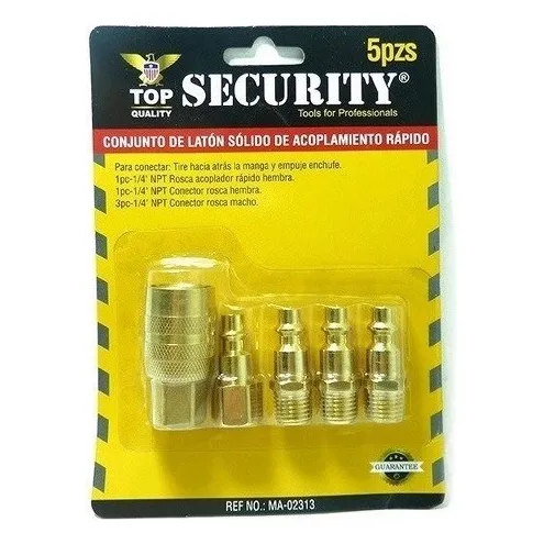 Conjunto Acople Rapido 1/4  Hembra Macho 5pzas