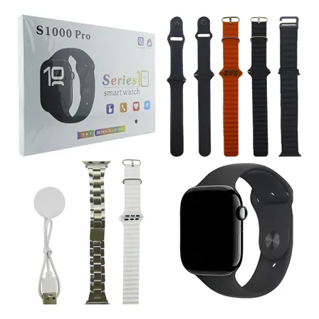 Reloj Smartwatch En Kit Modelo Clasico S1000 Pro Blanco Varios Negro
