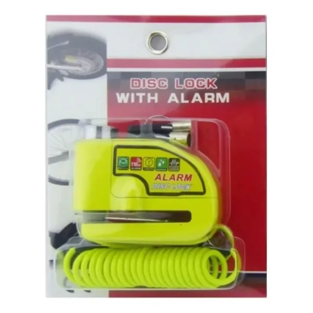 Candado Con Alarma Freno Disco Moto + Piola Recordatoria