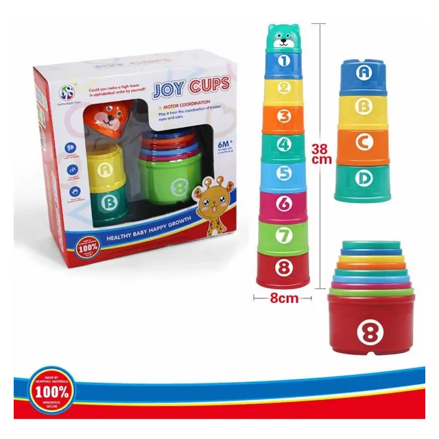 Juego De Vasos Apilables Didáctico De Encastre