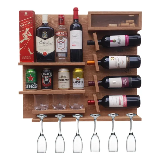 Bar Parede Adega Madeira Barzinho Com Abridor Vinho Sala
