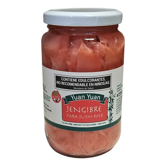 Jengibre Para Sushi Rosa En Laminas Gari 250g Yuan Yuan
