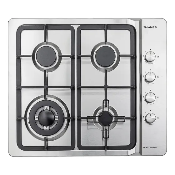 Anafe James A Gas 4H AGT INOX G3 Color Plateado | Cuotas sin interés