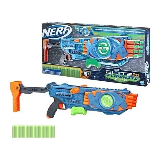 Pistola Nerf Elite 2.0 Flipshots Flip-16 Mega 16 Dardos