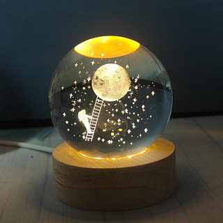 Luz Nocturna Usb Grabada Con Forma De Bola De Cristal Grabad Luz Nocturna Usb Grabada Con Forma De Bola De Cristal Grabad