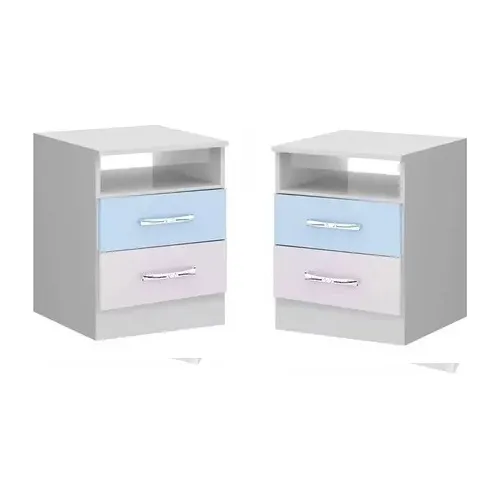 Promo 2 Mesas De Luz Sommier 2 Cajones + Espacio - Tabaco