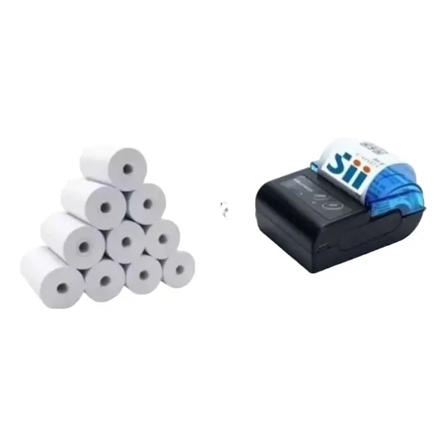 Mini Impresora Sii E-boleta, 58mm + 10 Rollos Color Azul Y Negro