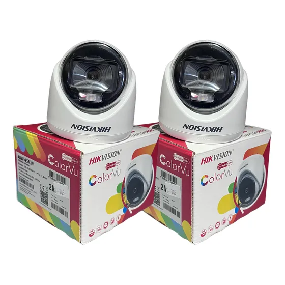 2x Câmera Segu Dome Hikvision Colorvu Ds-2ce70df0t-lpfs 2mp