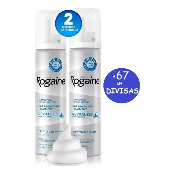 2 Duopack  Minoxidil Rogaine Foam Espuma Barba Cabello