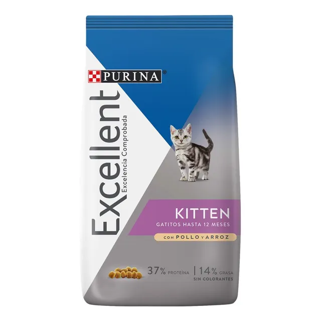 Alimento Excellent Kitten para gato de temprana edad de raza pequeña sabor pollo y arroz de 1 kg