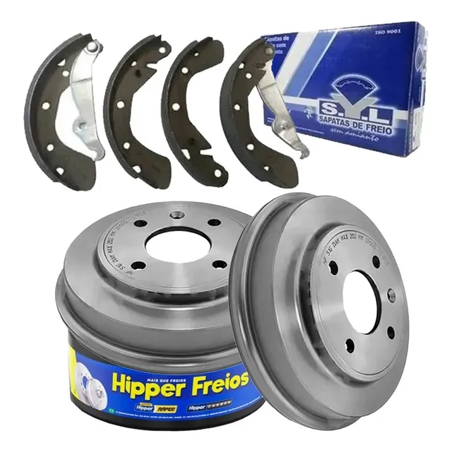 2 Tambor Freio + 4 Sapata Lona Onix 13 14 15 16 17 18 19